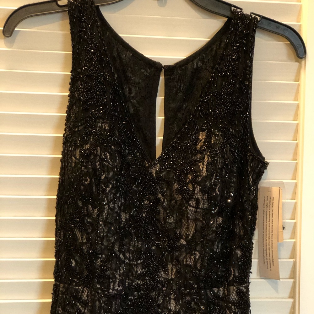 Aidan Mattox Beaded & Lace Sleeveless Gown
